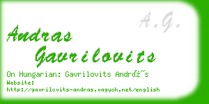 andras gavrilovits business card